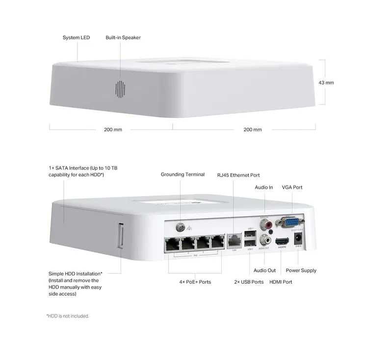 TP-Link VIGI NVR1008H/2016H/1104H-4P/4032H/2016H/1016Hвидеорегистратор