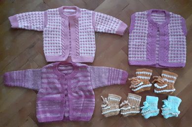 Нови ръчно плетени зимни вълнени блузи, елек детски вълнени чорапи