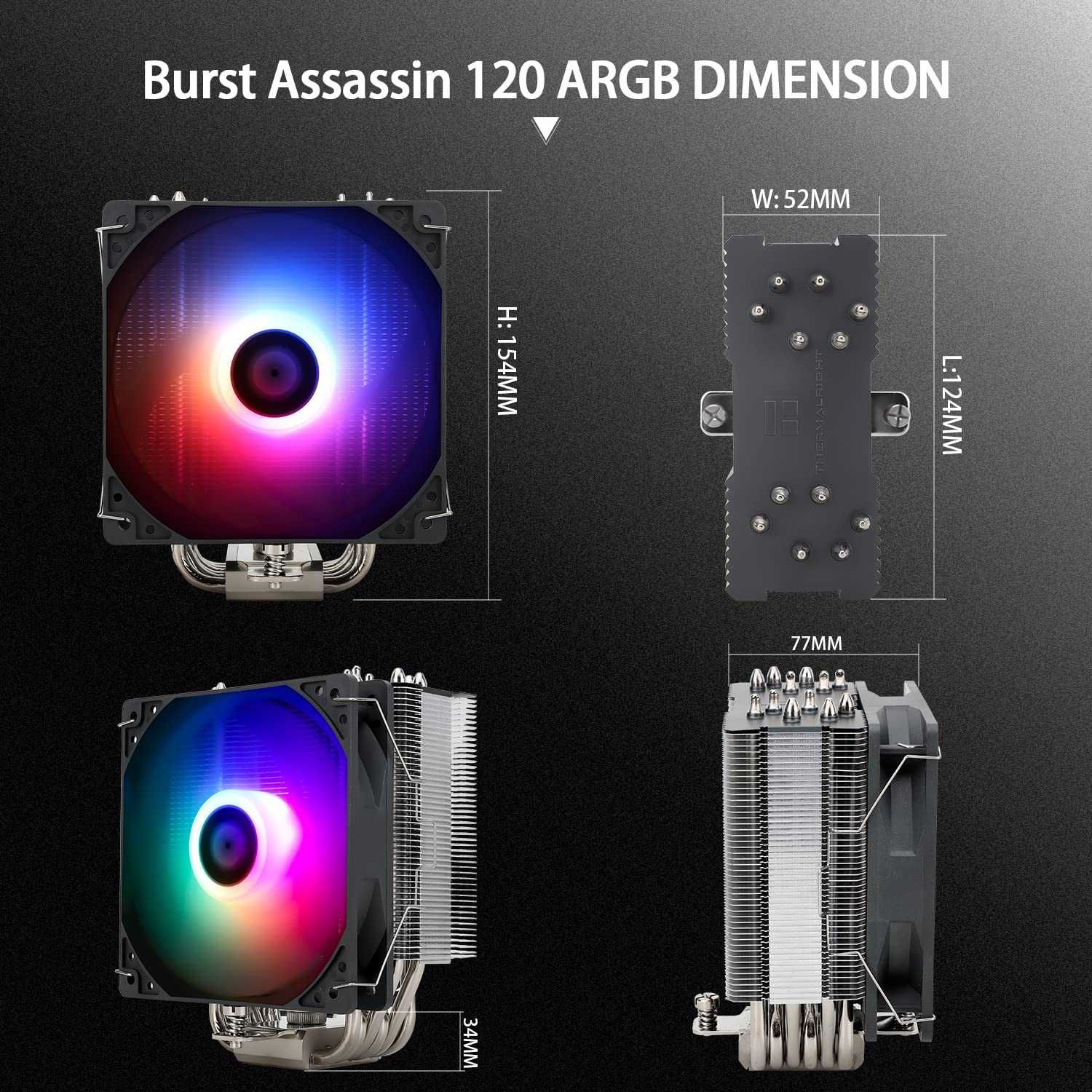 Cooler Procesor CPU Aer Thermalright Burst Assassin 120 ARGB,AMD Intel