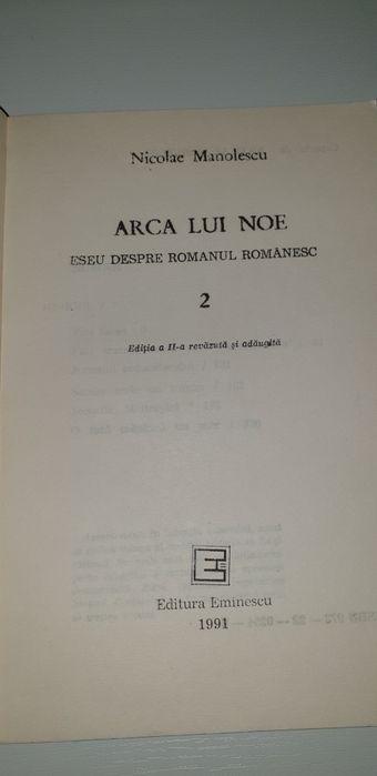 Arca lui Noe Vol. 2, Nicolae Manolescu