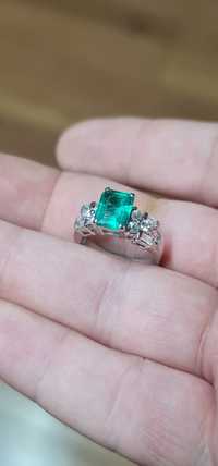 Inel aur 18k Diamante si Smarald