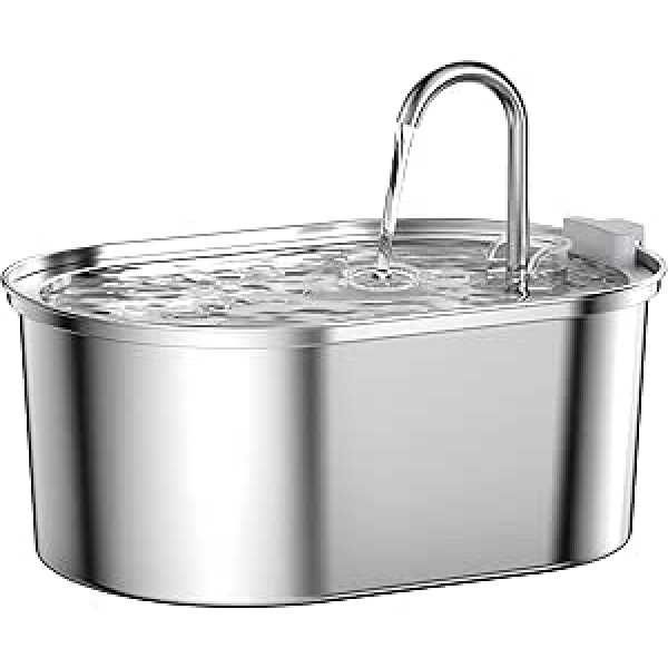 Тих фонтан за вода от неръждаема стомана за котки, кучета SOOFPET