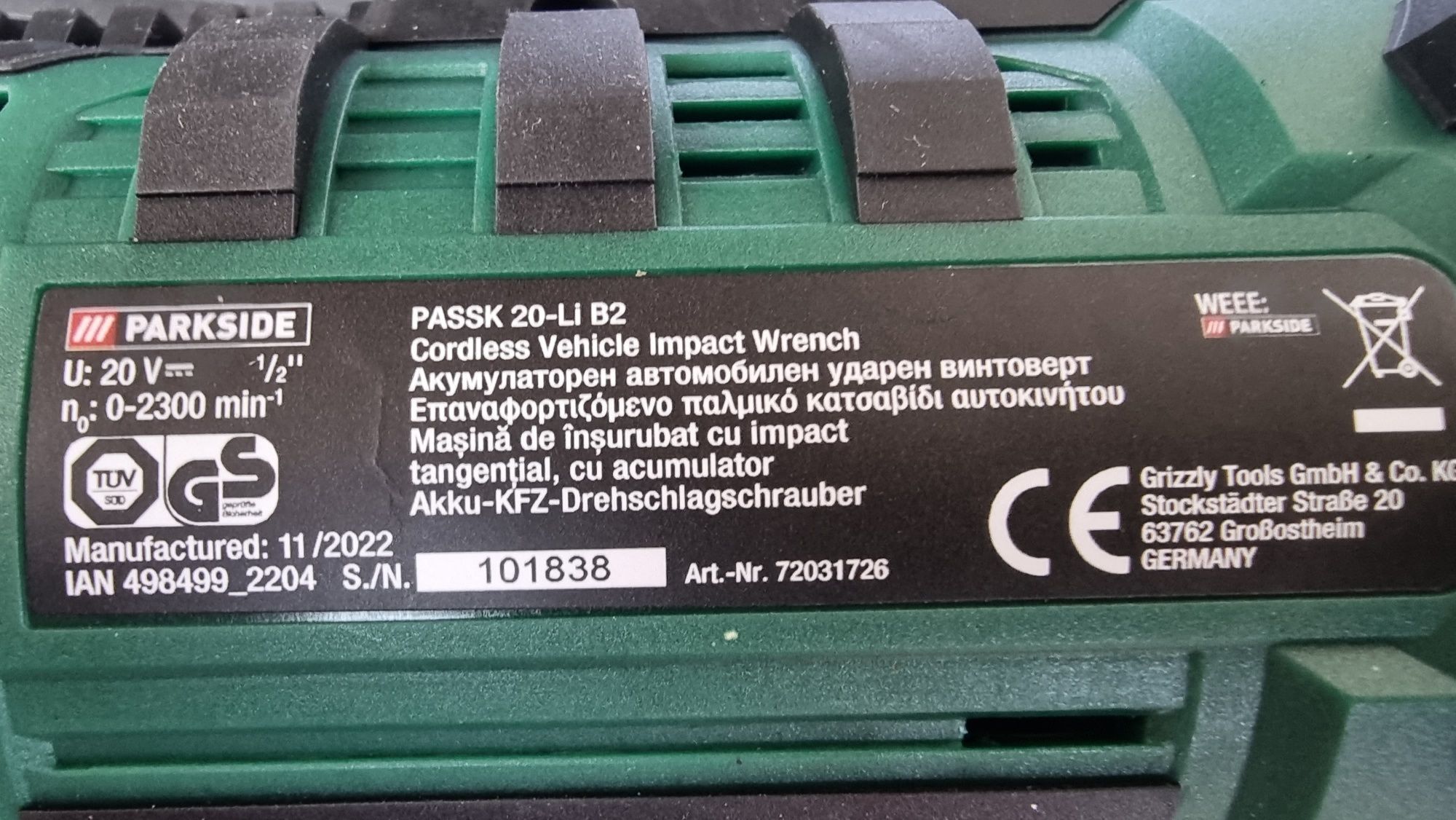 Акумулаторни гайковерти PARKSIDE 20V Lt-ion 4,5 ампера/НОВИ/