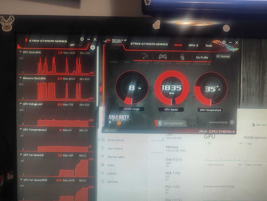 Calculator ASUS GeForce 1070 ROGSTRIX GAMING O8G 8GB GDDR5 256bit