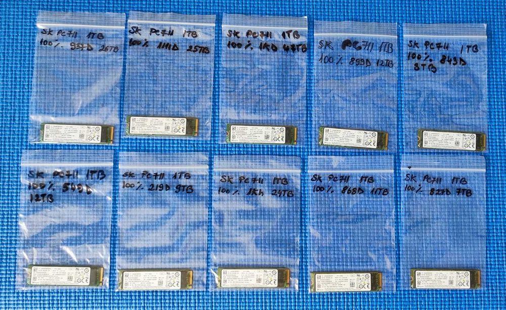 10 x SSD Nvme SkHynix 1Tb Gen 3x4 3500MBs 100% Viata ( Samsung )