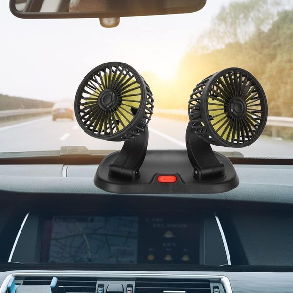 Вентилатор за кола 12V-24V 360 регулируема двойна глава с ниско ниво н