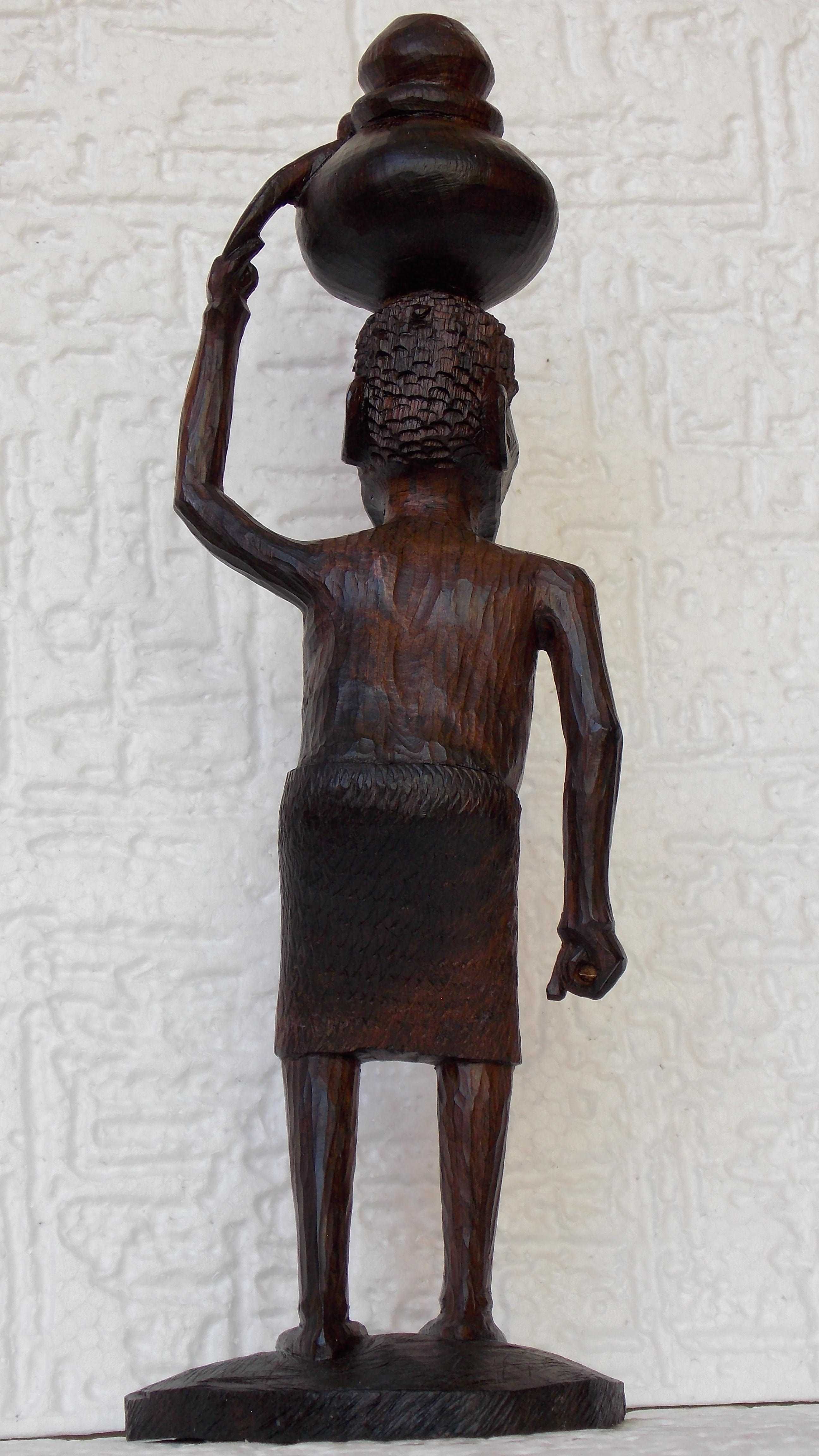 Statueta unicat,ciudatul si agresivul trib Mursi,sculptura abanos