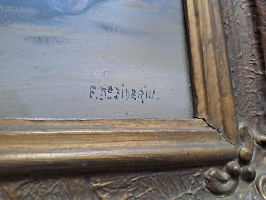 tablou pictura in ulei semnat F Dezideriu dimensiune 64/50 cm