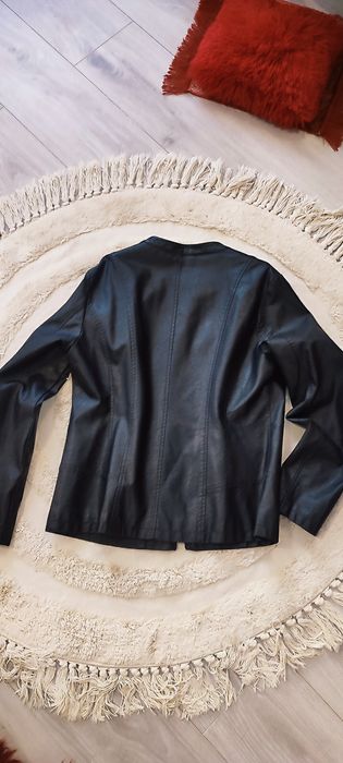 Jacheta dama din piele naturala neagra