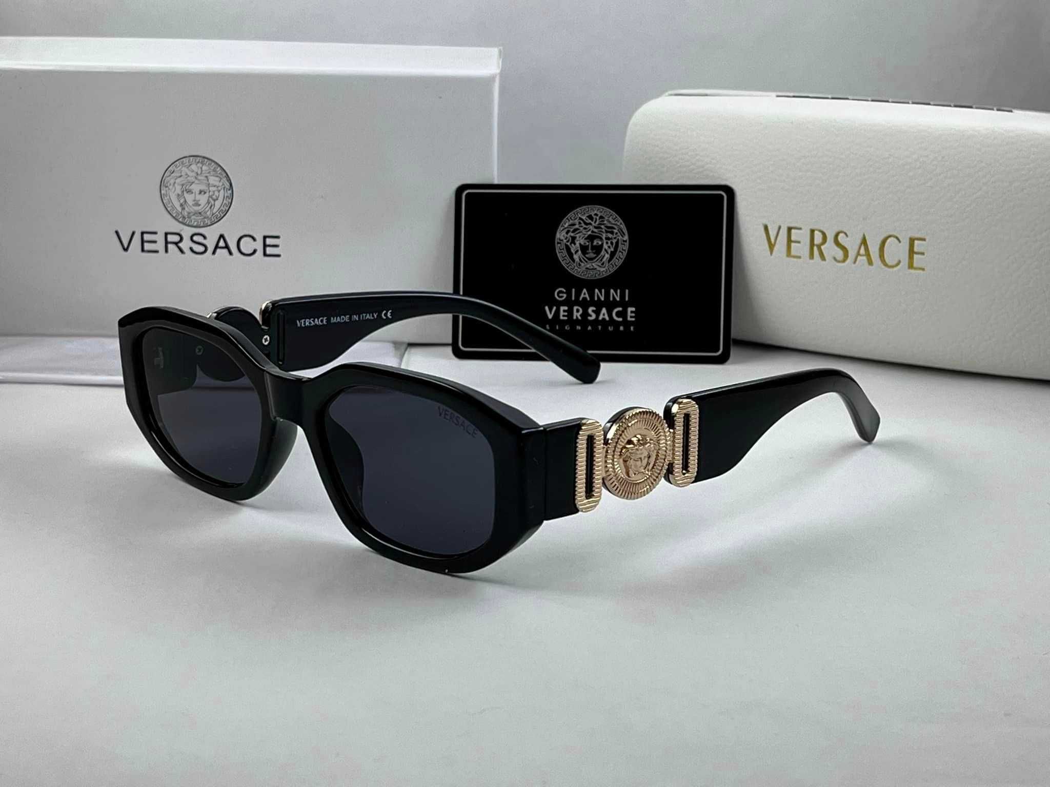 Слънчеви Очила Versace Sunglasses Правоъгълни Черни Версачи УВ400