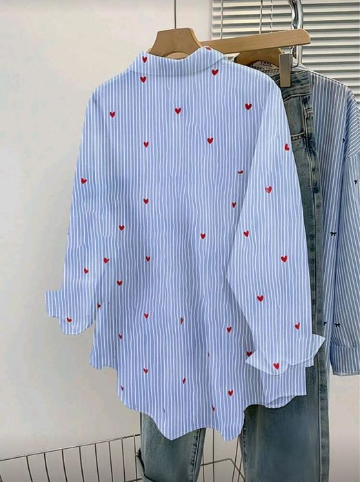 Дамска риза с яка Ежедневен топ с дълъг ръкав