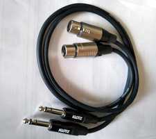 Cablu microfon Klotz 0.6 m  Jack 6.3 stereo la XLR mama