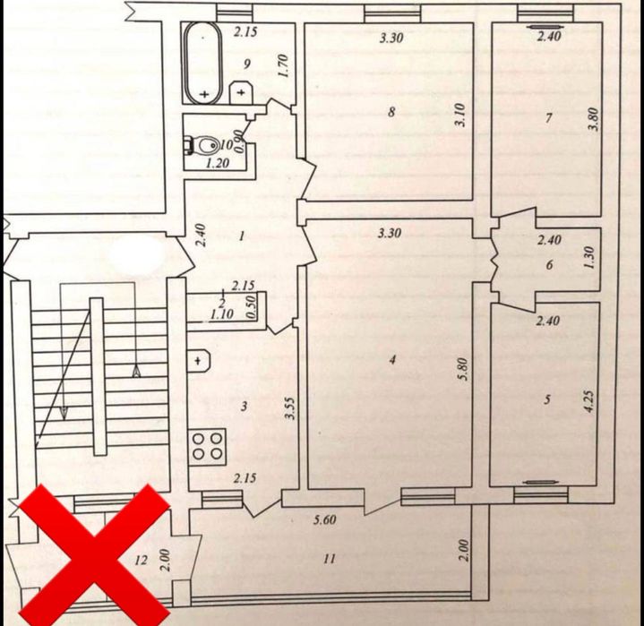 Дархан 4х-комнатная/1/4 квартира 77 серия можно под тих офис