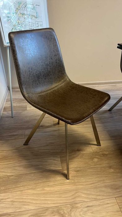 Разтегателна маса VERONA сив гранит – черна основа + 6 стола