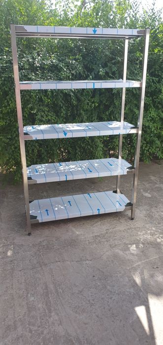 Raft inox cu 5 polite fixe