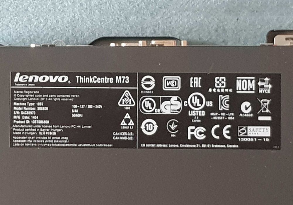 Lenovo ThinkCentre M73 sff Quadro.K620 i3.4130 8gb.DDR3 Win.11.Pro