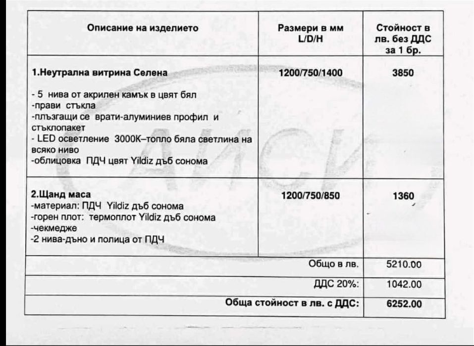 Неутрална витрина с лес осветление