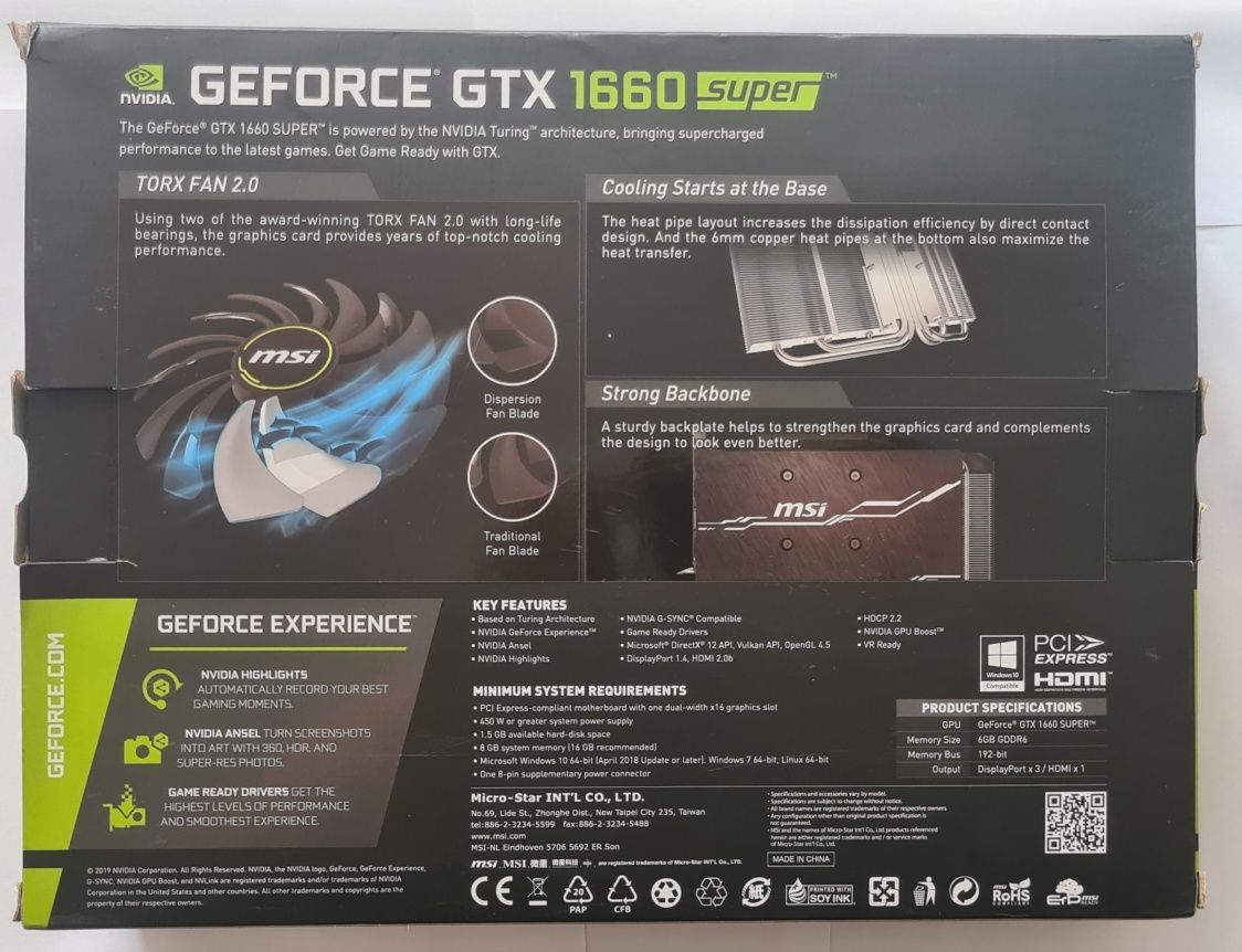 Видеокарта Nvidea GTX 1660 Super