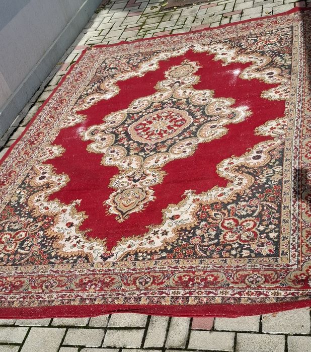 Covor lână rosu închis clasic , 350×250