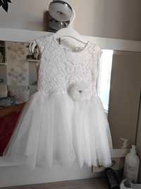 Бяла рокля за повод за момиче 92-98