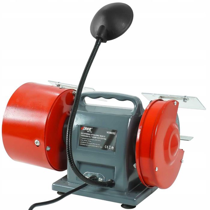 Polizor banc 150mm 2 pietre perie sarma lampa LED (V08032)