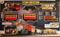 jucării: tren 5 vagoane şi staţie + cutie scule lemn (noi, sigilate)