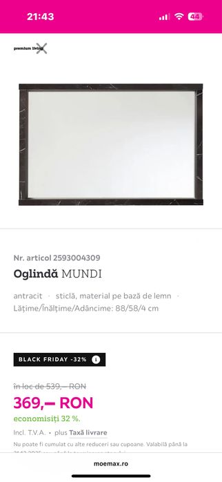 Oglinda 88/58 nouă