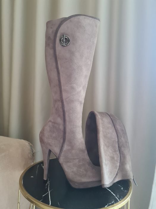 Cizme toc piele naturala