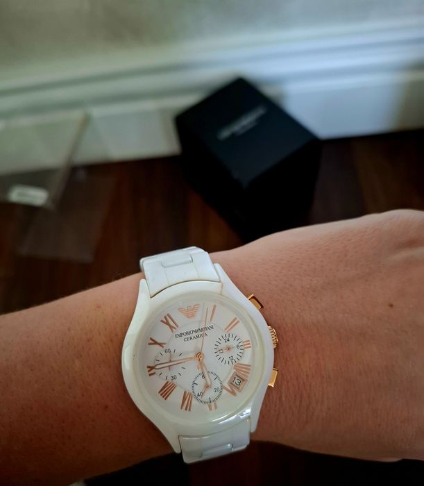 Ceas Armani din ceramica alba