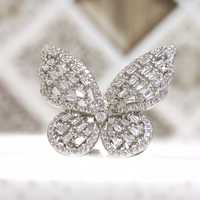 Кольцо в виде бабочки, серебро 925