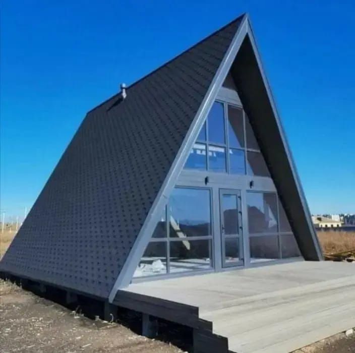 Cabane stil A Frame si case din structura de lemn, dimensiuni in funct