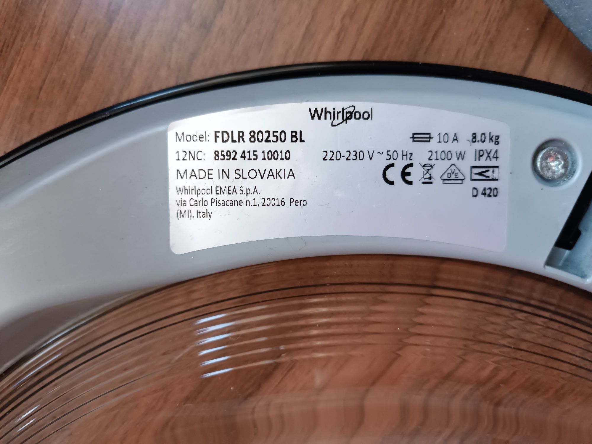 Hublou (usa) masina de spalat Whirlpool FDLR 80250