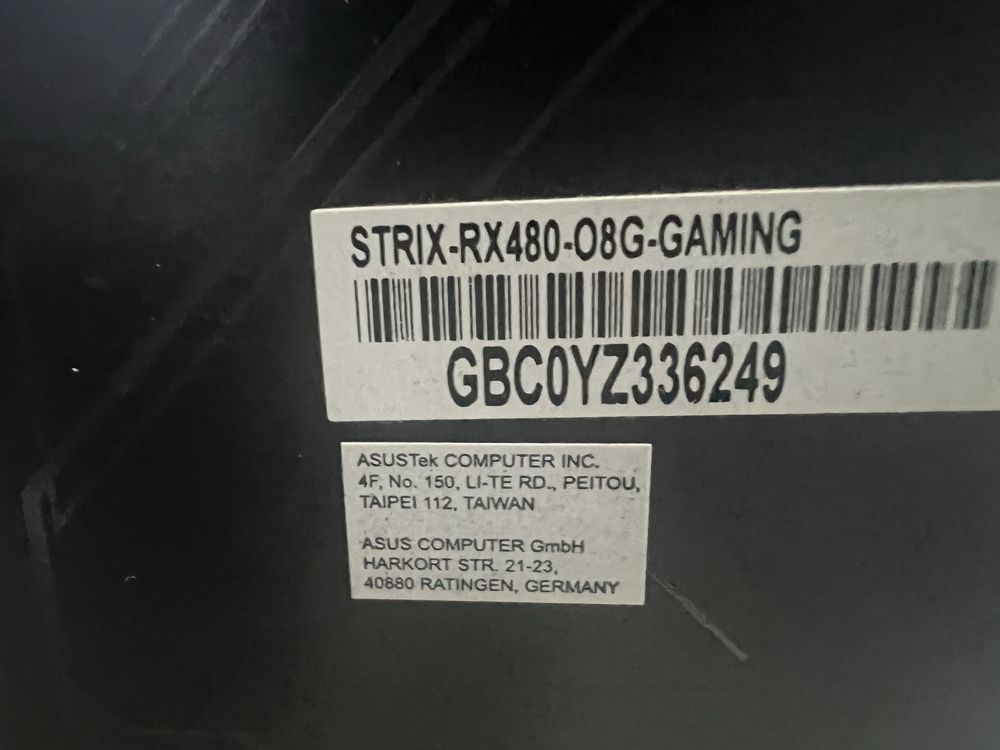 Asus Strix RX480 8GB видео карта