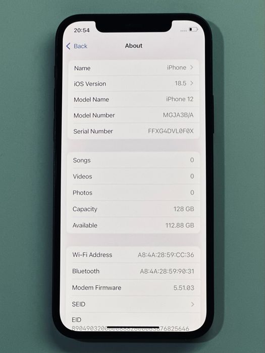 iPhone 12 Black 128GB 90% battery