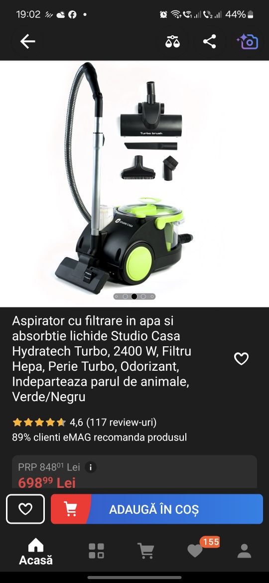 Aspirator Filtrare Prin Apa Studio Casa