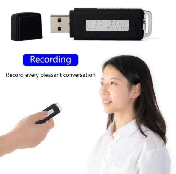 Мини Диктофон Флашка 16Gb Аудио Рекордер Скрит Звукозапис 24ч. Батерия