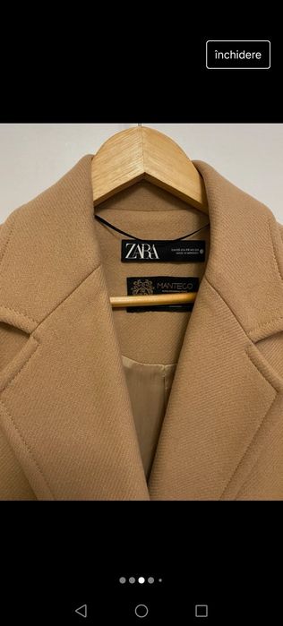 Palton lana Zara Manteco