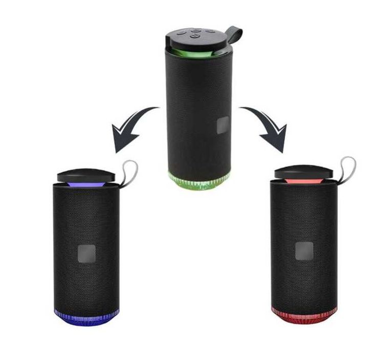 Boxă Bluetooth portabilă, I-JMB HXEIO neagră, cu lumini, bass, 17,5 cM