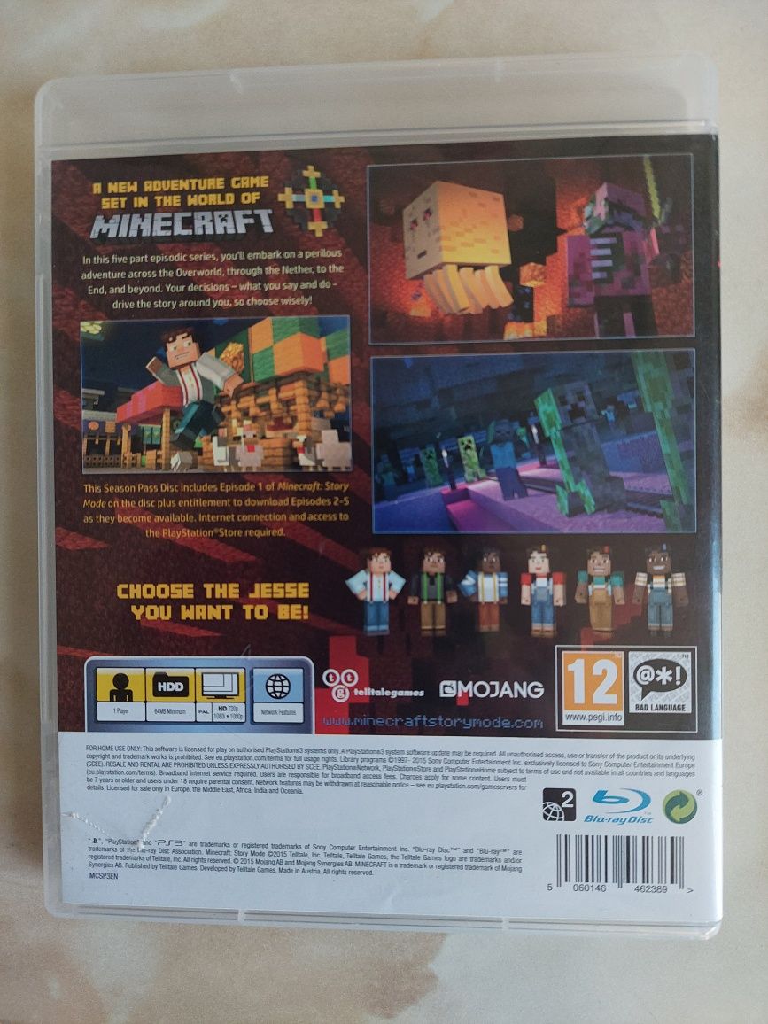 [PS3] Vând jocuri Minecraft și Minecraft [story mode] PlayStation 3