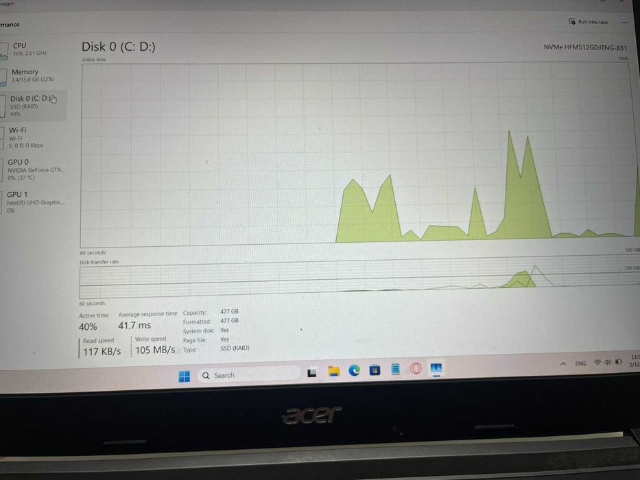 Acer aspire 7 gtx 1650 i7-9750h