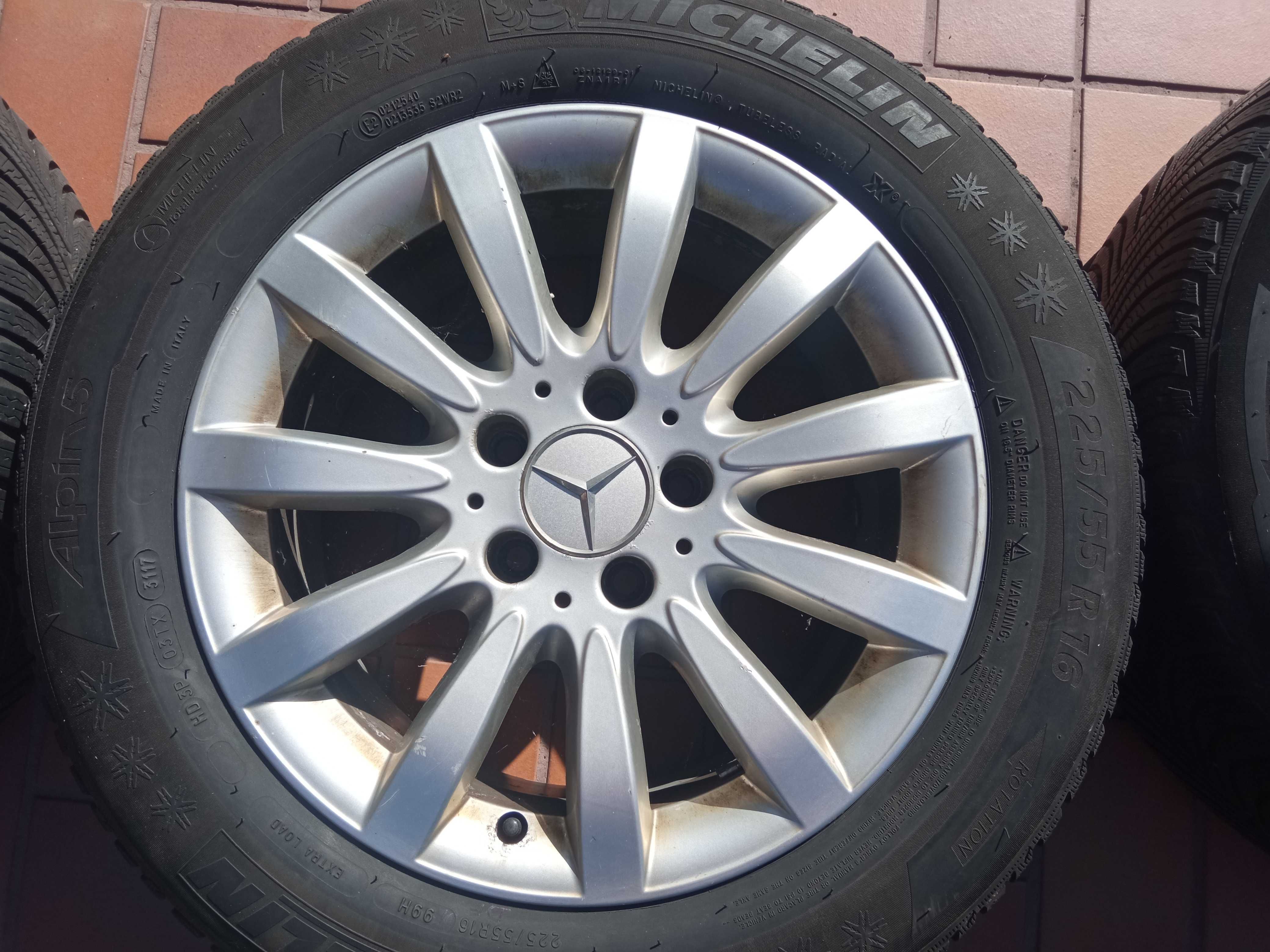 Vând 4 jante Mercedes  E clas W211 anvelope Michelin alpin 225/55/r16