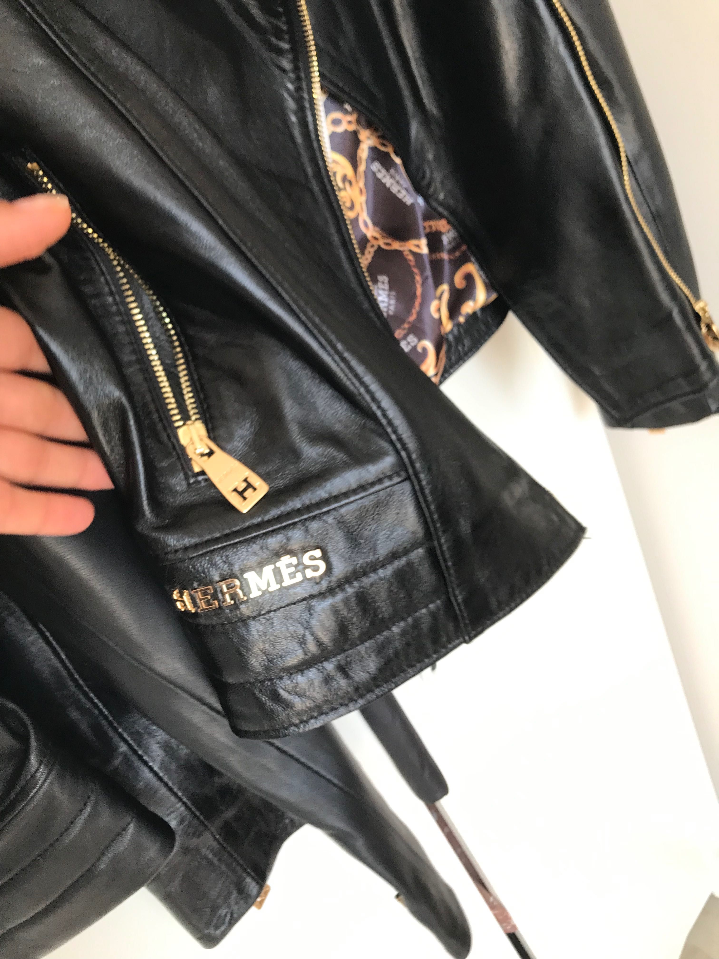 яке от естествена кожа Hermes