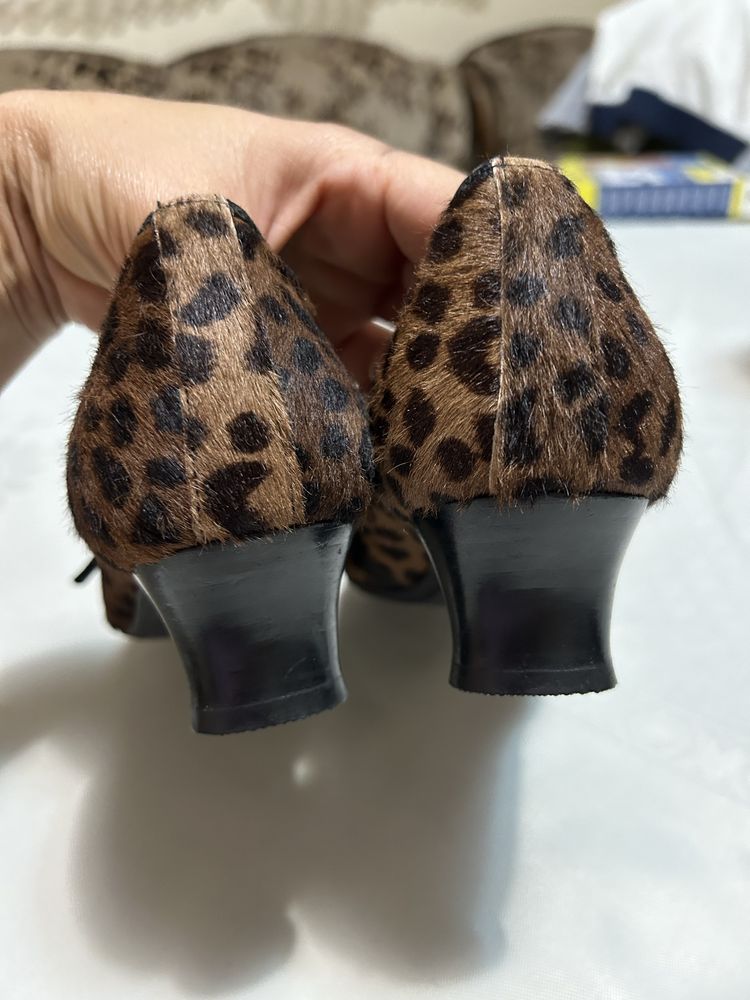 Pantofi Figini Italia piele animal print