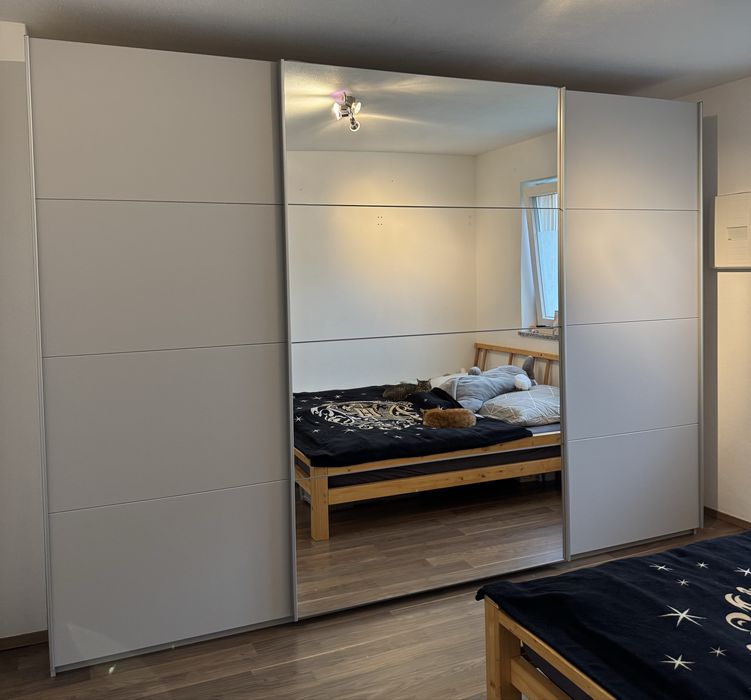 Dressing/Dulap 320/230/62 cm 3 usi culisante gri/oglinda