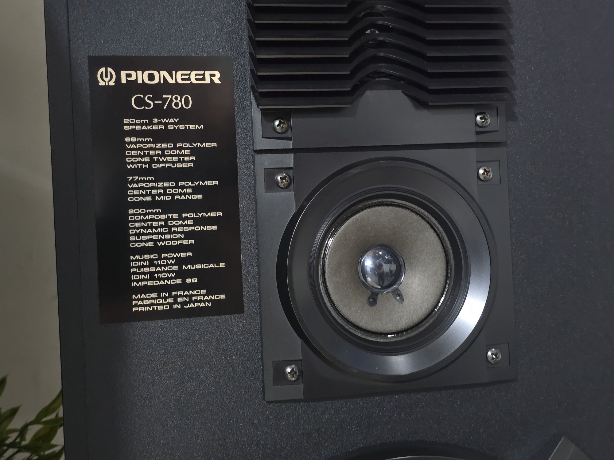 Boxe PIONEER CS-780, hi-fi audio retro , 3 cai, bass 20 cm,110w, 8ohm