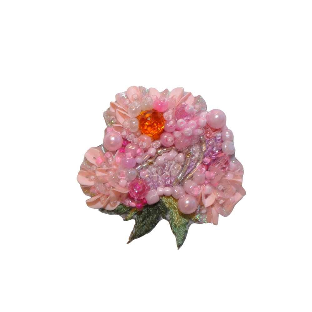 brosa bujor roz 3D Swarovski handmade brosa floare accesorii femei