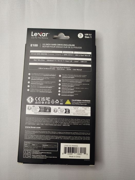 Новый Lexar Внешний HDD жёсткий диск 1TB USB 3.1
