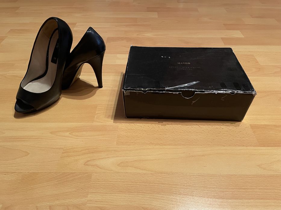Pantofi cu toc înalt din piele Mango, Mărimea 38