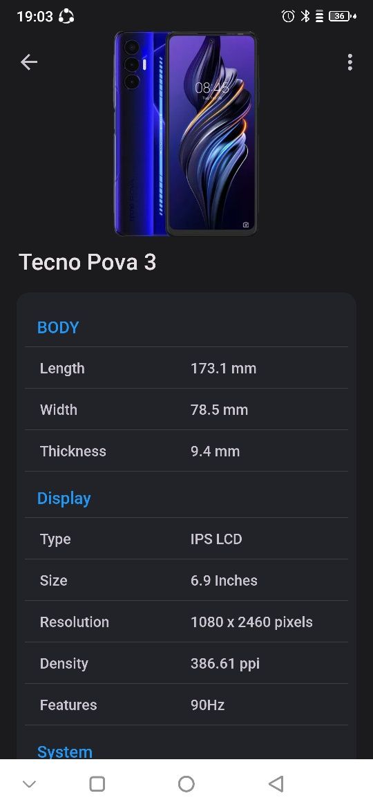 TECNO POVA 3 128gb