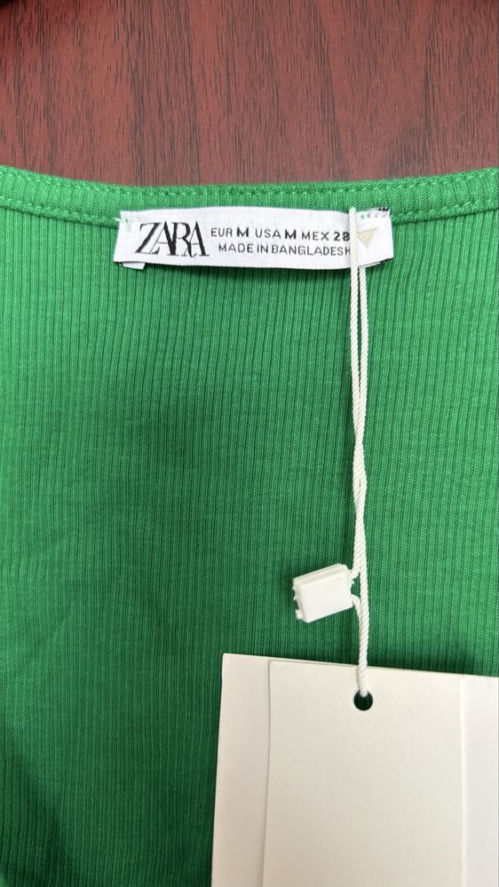 Зелено късо потниче Зара/Zara ново